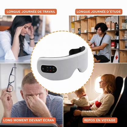 Calmeria ZenEyes utilisé pour réduire la fatigue oculaire au travail, à l’étude et en voyage