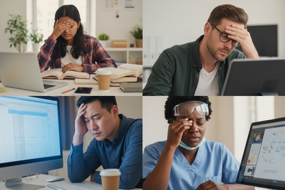 Professionnels avec fatigue oculaire